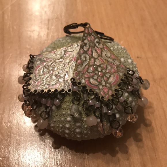 Pink Resin Chandelier Dangly Earrings - Picture 3 of 3